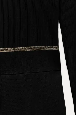 Hot VESTIDO COMBINADO PESPUNTES Mujer Vestidos