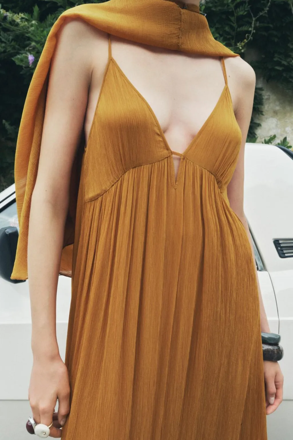 Outlet VESTIDO CON CAPA VOLANTES ZW COLLECTION Mujer Vestidos