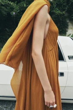 Outlet VESTIDO CON CAPA VOLANTES ZW COLLECTION Mujer Vestidos