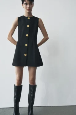 Hot VESTIDO CORTO BOTONES Mujer Vestidos