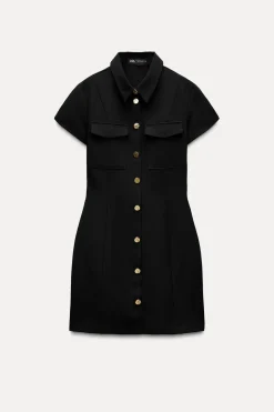 Hot VESTIDO CORTO BOTONES DORADOS Mujer Vestidos