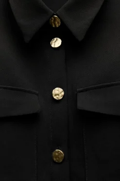 Hot VESTIDO CORTO BOTONES DORADOS Mujer Vestidos