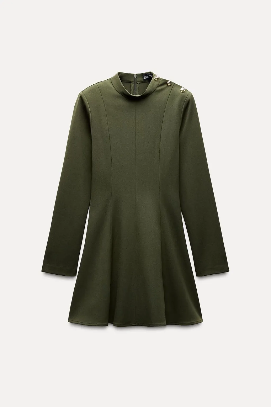 Sale VESTIDO CORTO BOTONES DORADOS HOMBRO Mujer Vestidos