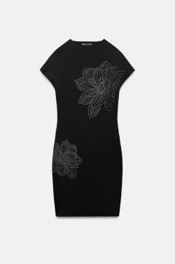 Hot VESTIDO CORTO BRILLOS PUNTO STRETCH Mujer Vestidos