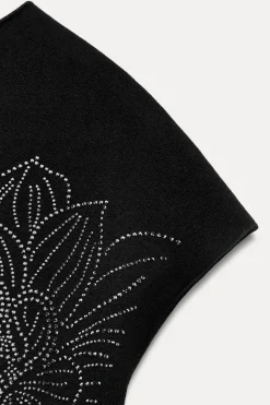 Hot VESTIDO CORTO BRILLOS PUNTO STRETCH Mujer Vestidos