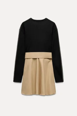 Discount VESTIDO CORTO COMBINADO CINTURÓN Mujer Vestidos