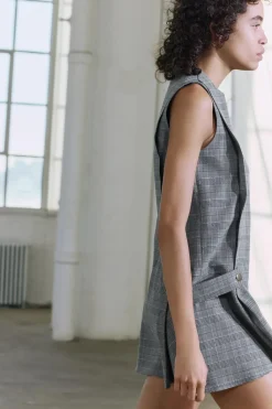 Discount VESTIDO CORTO CUADROS ZW COLLECTION Mujer Vestidos