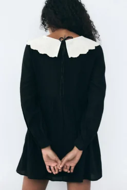 Discount VESTIDO CORTO CUELLO BOBO Mujer Vestidos