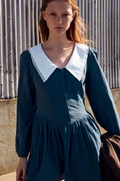 Hot VESTIDO CORTO CUELLO BOBO Mujer Vestidos