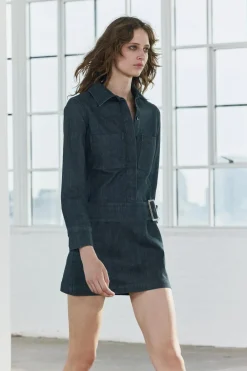 Outlet VESTIDO CORTO DENIM ZW COLLECTION Mujer Vestidos