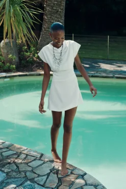 Discount VESTIDO CORTO DRAPEADO Mujer Vestidos