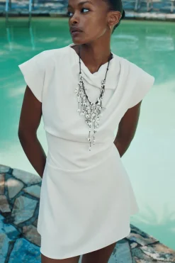 Discount VESTIDO CORTO DRAPEADO Mujer Vestidos