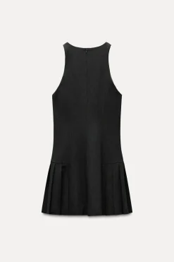 Fashion VESTIDO CORTO HALTER TABLAS Mujer Vestidos