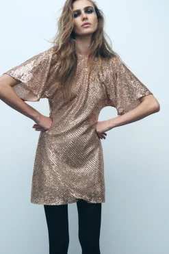 Clearance VESTIDO CORTO LENTEJUELAS Mujer Vestidos