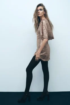 Clearance VESTIDO CORTO LENTEJUELAS Mujer Vestidos