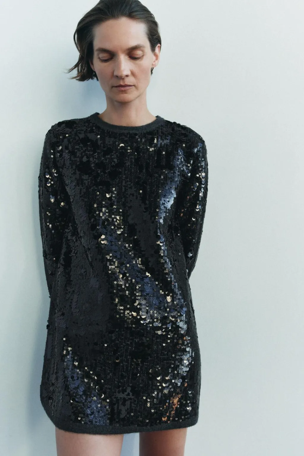 Hot VESTIDO CORTO PUNTO LENTEJUELAS Mujer Vestidos|Cárdigan / Jerséis