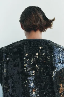 Hot VESTIDO CORTO PUNTO LENTEJUELAS Mujer Vestidos|Cárdigan / Jerséis