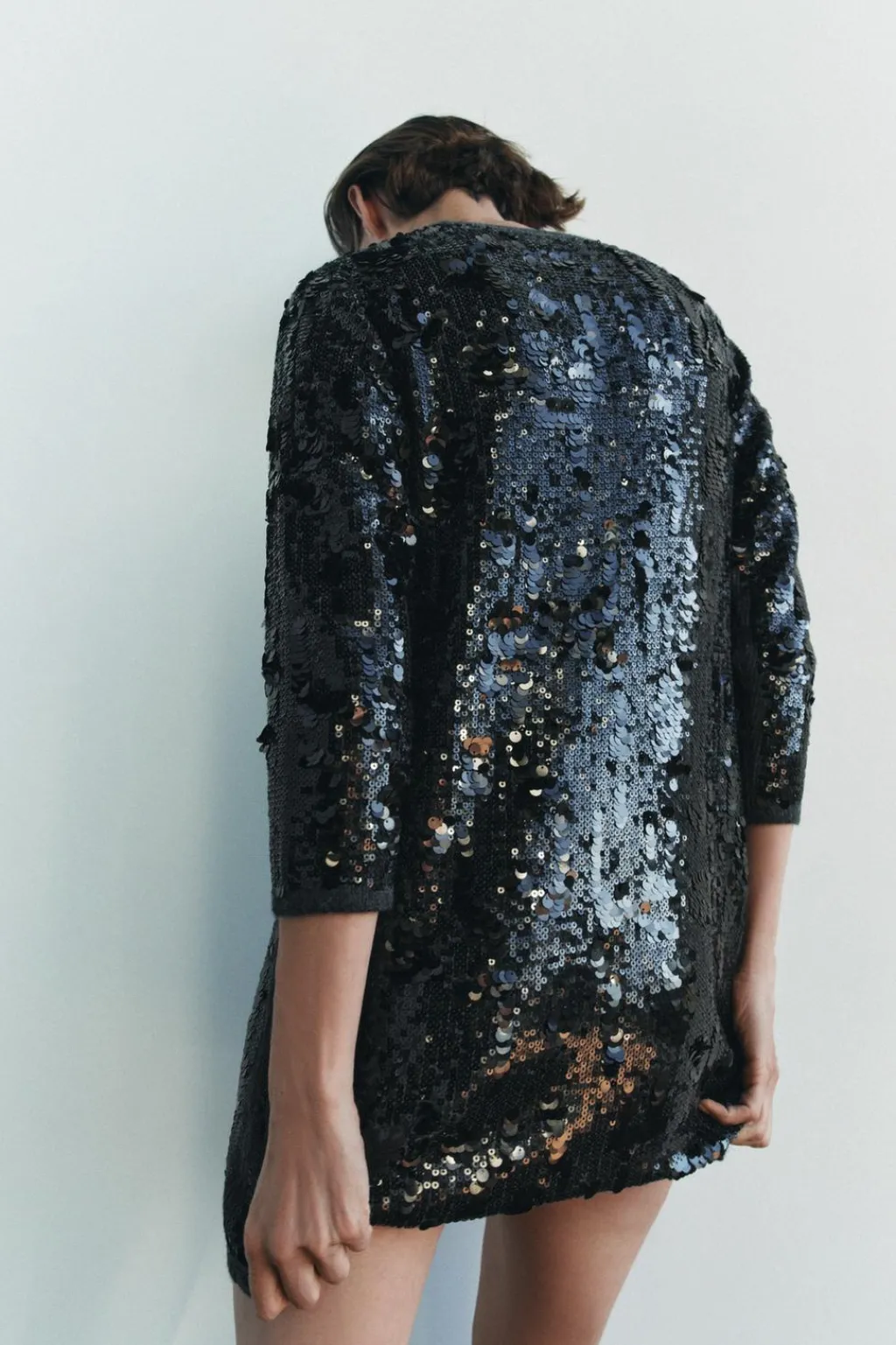 Hot VESTIDO CORTO PUNTO LENTEJUELAS Mujer Vestidos|Cárdigan / Jerséis