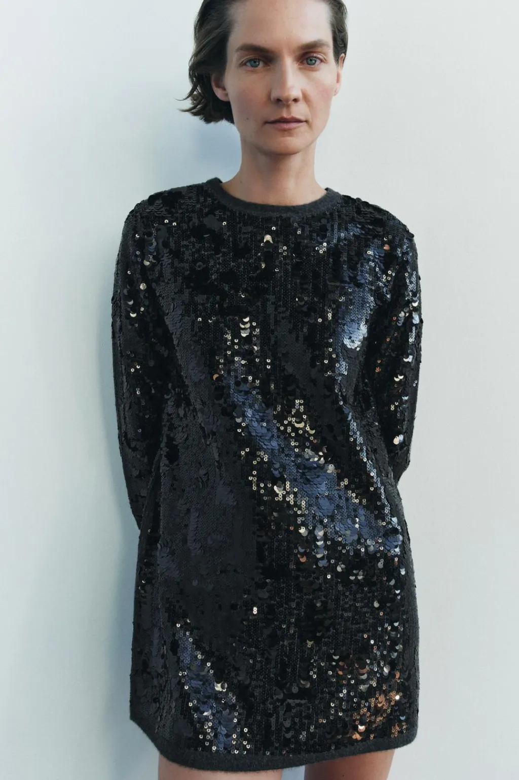 Hot VESTIDO CORTO PUNTO LENTEJUELAS Mujer Vestidos|Cárdigan / Jerséis