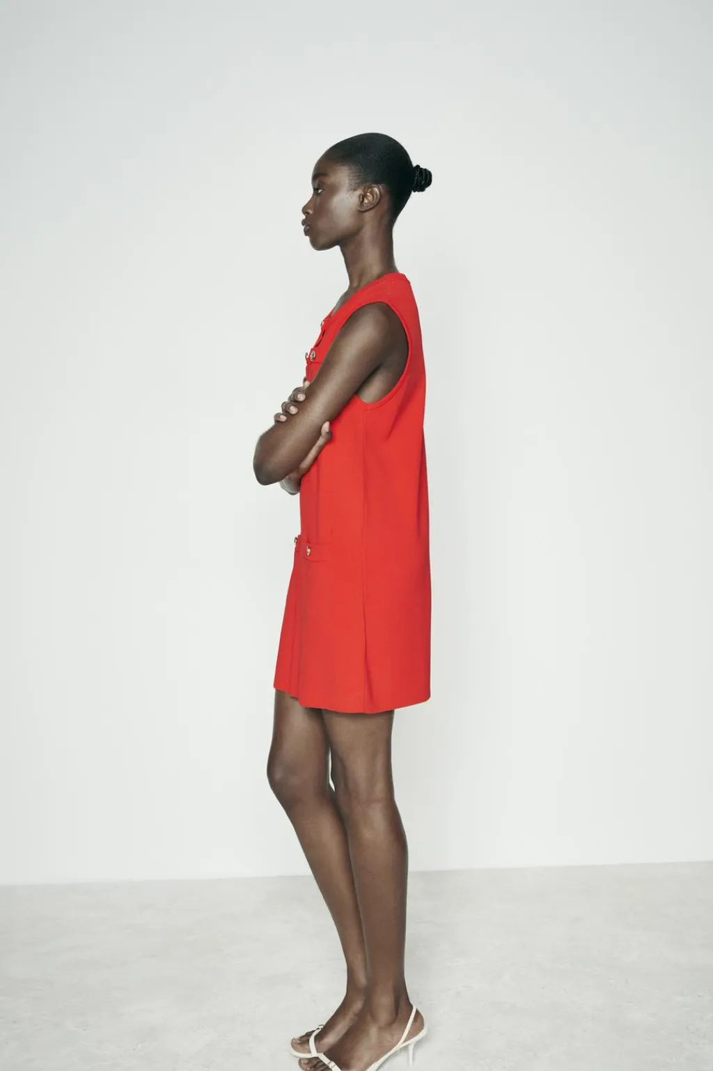 Online VESTIDO CORTO PUNTO LISO Mujer Vestidos|Cárdigan / Jerséis