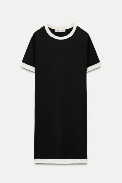 Fashion VESTIDO CORTO PUNTO LISO Mujer Vestidos|Cárdigan / Jerséis