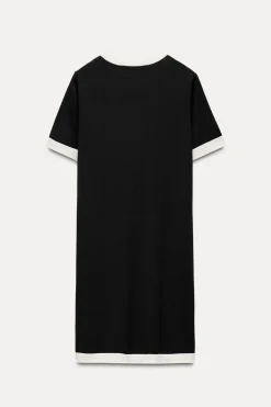 Fashion VESTIDO CORTO PUNTO LISO Mujer Vestidos|Cárdigan / Jerséis