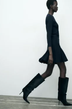 New VESTIDO CORTO PUNTO TABLAS Mujer Vestidos|Cárdigan / Jerséis