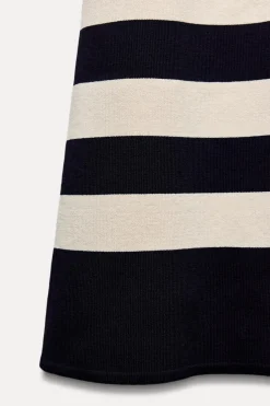 Online VESTIDO CORTO RAYAS PUNTO Mujer Vestidos|Cárdigan / Jerséis