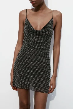 Fashion VESTIDO CORTO TUL BRILLOS Mujer Vestidos