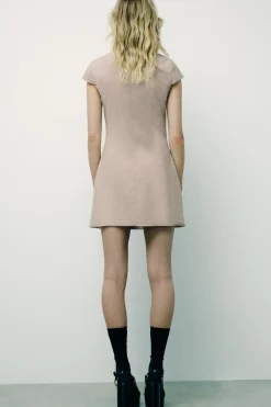 Hot VESTIDO CUADROS BOTONES Mujer Vestidos