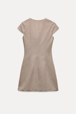 Hot VESTIDO CUADROS BOTONES Mujer Vestidos