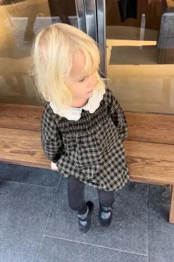 Niños ZARA 1½ - 6 Años·Vestidos / Petos|6 - 18 Meses·Vestidos / Monos<VESTIDO CUADROS CUELLO BORDADO