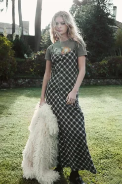 Hot VESTIDO CUADROS FRANELA Mujer Vestidos