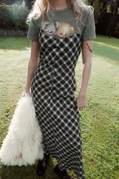 Hot VESTIDO CUADROS FRANELA Mujer Vestidos