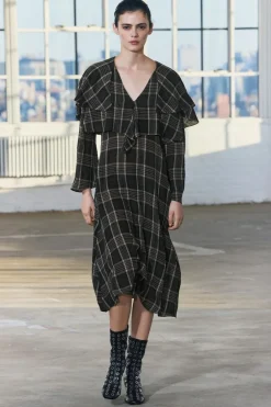 Hot VESTIDO CUADROS VOLANTE ZW COLLECTION Mujer Vestidos