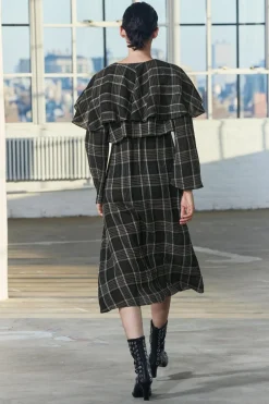 Hot VESTIDO CUADROS VOLANTE ZW COLLECTION Mujer Vestidos