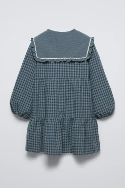 Niños ZARA 6 - 14 Años·Vestidos / Monos<VESTIDO CUELLO BOBO CUADROS