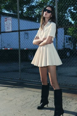 Fashion VESTIDO CUELLO POLO PESPUNTES ZW COLLECTION Mujer Vestidos