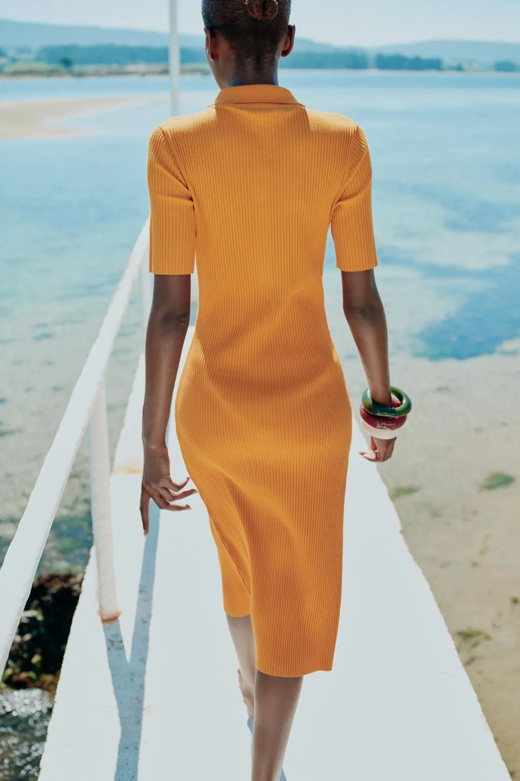 Clearance VESTIDO CUELLO POLO RIB BOTONES Mujer Vestidos