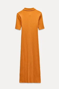 Clearance VESTIDO CUELLO POLO RIB BOTONES Mujer Vestidos