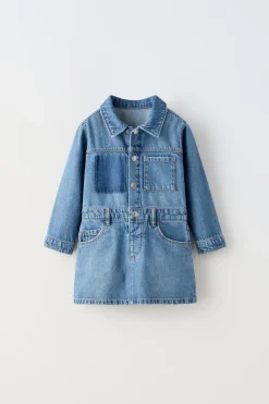 Niños ZARA 1½ - 6 Años·Vestidos / Petos|1½ - 6 Años·Jeans / Denim<VESTIDO DENIM BOLSILLOS