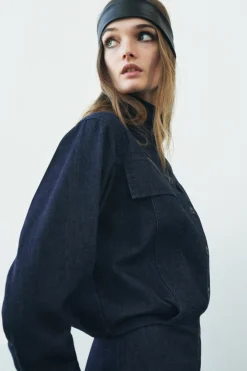 Sale VESTIDO DENIM BOLSILLOS ZW COLLECTION Mujer Vestidos