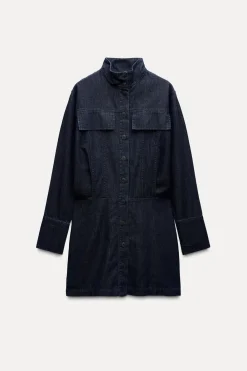 Sale VESTIDO DENIM BOLSILLOS ZW COLLECTION Mujer Vestidos