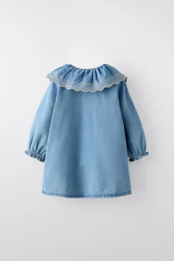 Niños ZARA 1½ - 6 Años·Vestidos / Petos|1½ - 6 Años·Jeans / Denim<VESTIDO DENIM BORDADOS