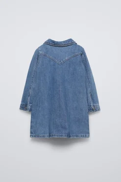 Niños ZARA 1½ - 6 Años·Vestidos / Petos|1½ - 6 Años·Jeans / Denim<VESTIDO DENIM BORDADOS