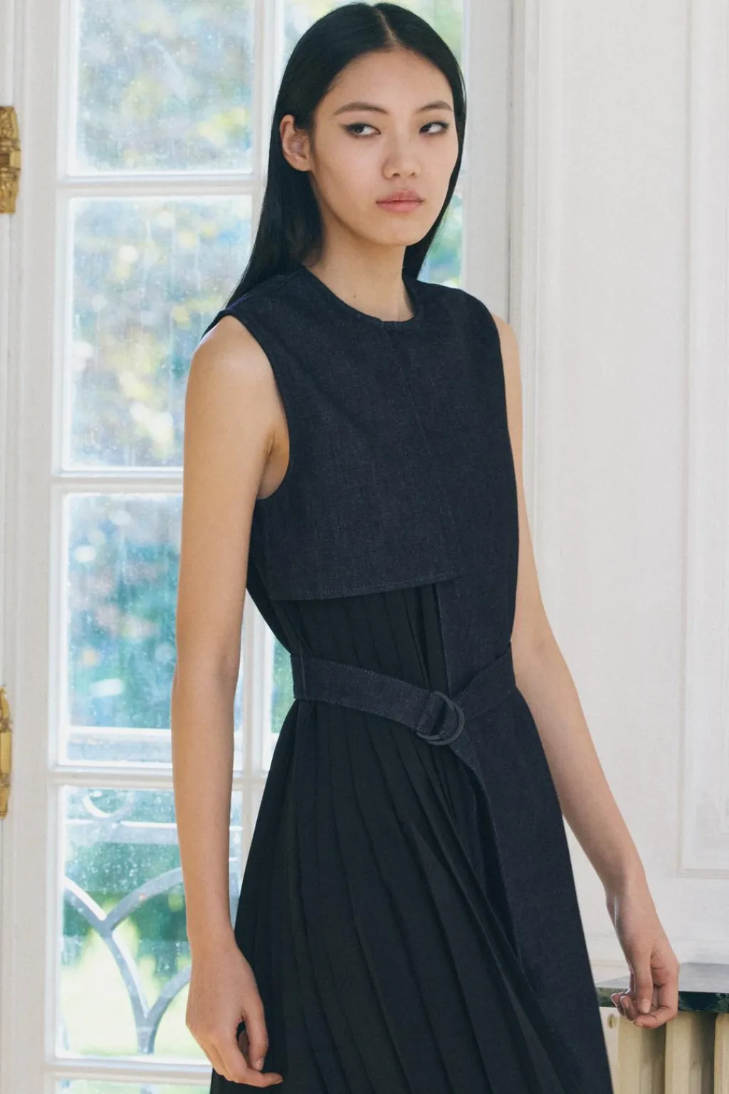 Outlet VESTIDO DENIM COMBINADO ZW COLLECTION Mujer Vestidos