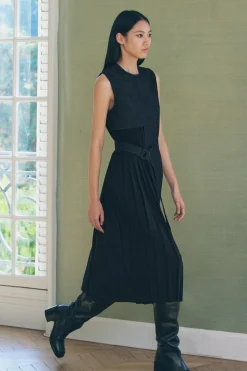 Outlet VESTIDO DENIM COMBINADO ZW COLLECTION Mujer Vestidos