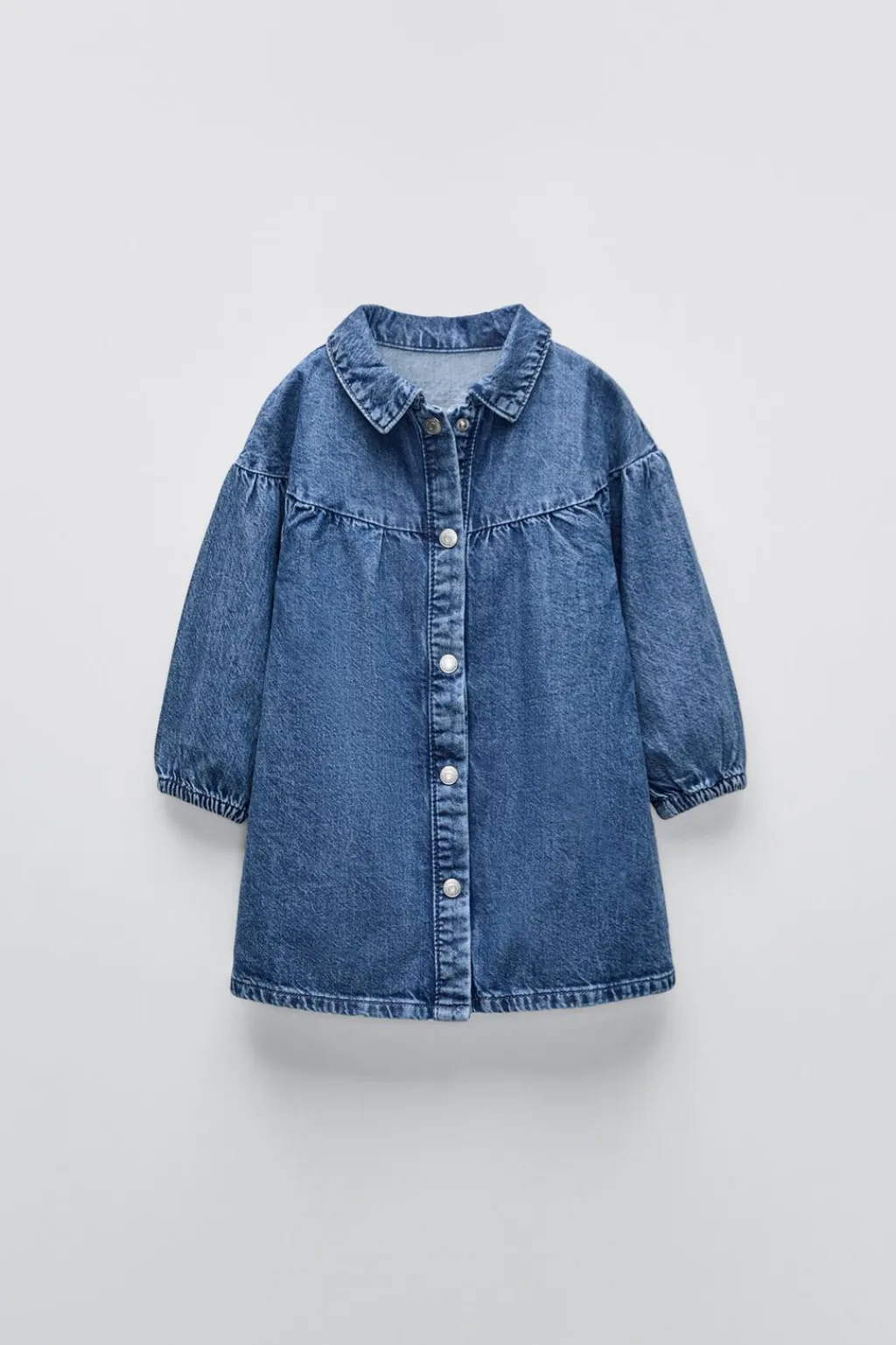 Niños ZARA 1½ - 6 Años·Vestidos / Petos|1½ - 6 Años·Jeans / Denim<VESTIDO DENIM ETIQUETA BORDADA