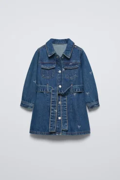Niños ZARA 1½ - 6 Años·Vestidos / Petos|1½ - 6 Años·Jeans / Denim<VESTIDO DENIM LACITOS