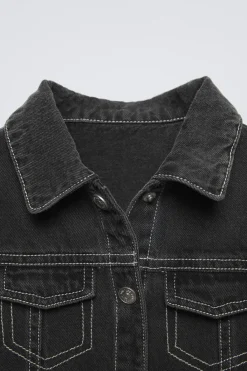 Niños ZARA 1½ - 6 Años·Vestidos / Petos|1½ - 6 Años·Jeans / Denim<VESTIDO DENIM PESPUNTES